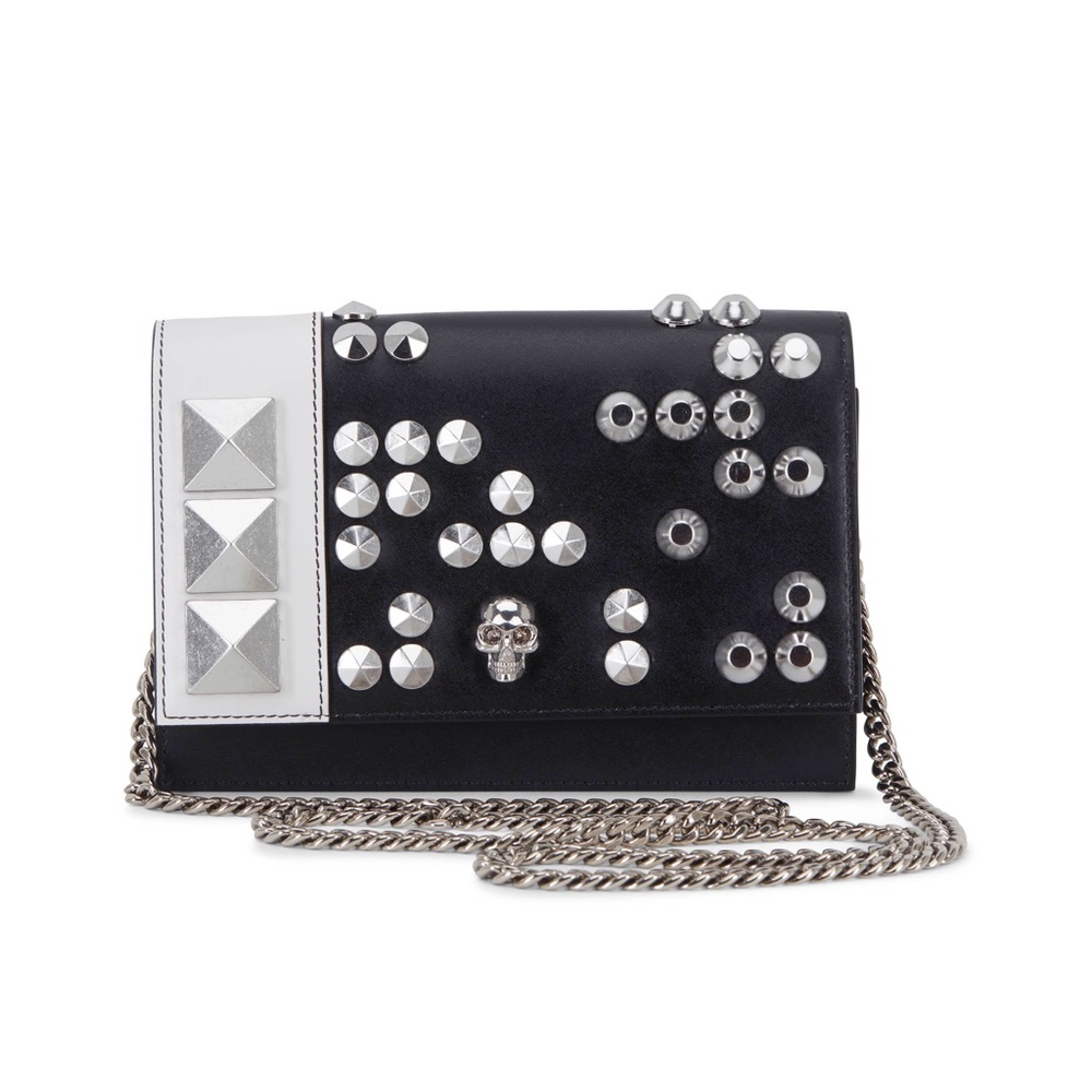 Alexander McQueen Black and White Studded Bag